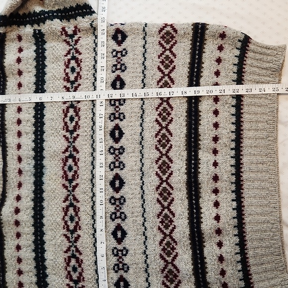 Vintage L.L. Bean Fair Isle Multicolor Wool Sweater sz L - Picture 6 of 10